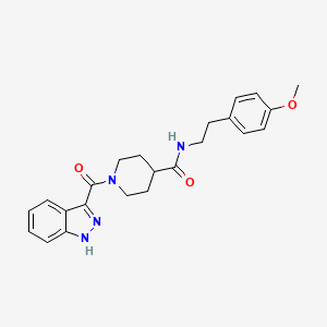 molecular formula C23H26N4O3 B2803656 1-(1H-吲唑-3-羰基)-N-(4-甲氧基苯乙基)哌啶-4-甲酰胺 CAS No. 946339-88-4