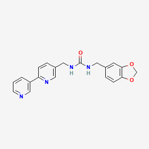 molecular formula C20H18N4O3 B2803663 1-([2,3'-Bipyridin]-5-ylmethyl)-3-(benzo[d][1,3]dioxol-5-ylmethyl)urea CAS No. 2034436-31-0