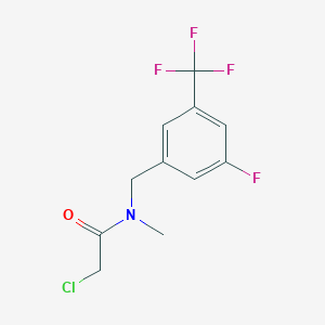 molecular formula C11H10ClF4NO B2803673 2-Chloro-N-[[3-fluoro-5-(trifluoromethyl)phenyl]methyl]-N-methylacetamide CAS No. 2411307-80-5