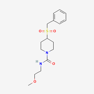 molecular formula C16H24N2O4S B2803674 4-(苄基磺酰基)-N-(2-甲氧基乙基)哌啶-1-甲酰胺 CAS No. 2034388-25-3