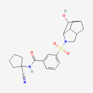 N-(1-cyanocyclopentyl)-3-({2-hydroxy-4-azatricyclo[4.2.1.0^{3,7}]nonan-4-yl}sulfonyl)benzamide