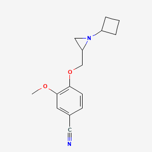 molecular formula C15H18N2O2 B2803682 4-[(1-Cyclobutylaziridin-2-yl)methoxy]-3-methoxybenzonitrile CAS No. 2411195-62-3