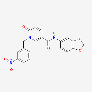 N-(benzo[d][1,3]dioxol-5-yl)-1-(3-nitrobenzyl)-6-oxo-1,6-dihydropyridine-3-carboxamide