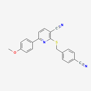 2-((4-Cyanobenzyl)thio)-6-(4-methoxyphenyl)nicotinonitrile