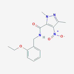 molecular formula C15H18N4O4 B280370 N-(2-ethoxybenzyl)-4-nitro-1,3-dimethyl-1H-pyrazole-5-carboxamide 