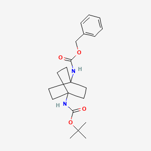 molecular formula C21H30N2O4 B2803700 Benzyl tert-butyl bicyclo[2.2.2]octane-1,4-diyldicarbamate CAS No. 2204460-27-3