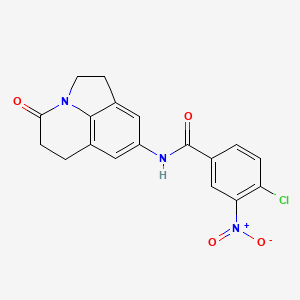 molecular formula C18H14ClN3O4 B2803710 4-chloro-3-nitro-N-(4-oxo-2,4,5,6-tetrahydro-1H-pyrrolo[3,2,1-ij]quinolin-8-yl)benzamide CAS No. 898435-28-4