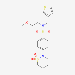 4-(1,1-dioxido-1,2-thiazinan-2-yl)-N-(2-methoxyethyl)-N-(thiophen-3-ylmethyl)benzenesulfonamide