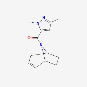 molecular formula C13H17N3O B2803729 (1R,5S)-8-氮杂双环[3.2.1]辛-2-烯-8-基(1,3-二甲基-1H-嘧啶-5-基)甲酮 CAS No. 1705495-95-9