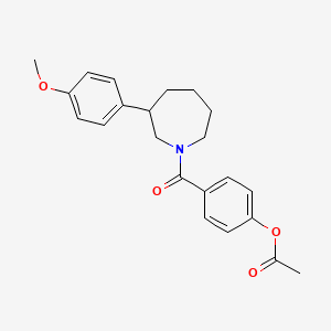 molecular formula C22H25NO4 B2803730 4-(3-(4-甲氧基苯基)吖啶-1-基甲酰)苯基乙酸酯 CAS No. 1795302-97-4