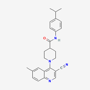 1-(3-cyano-6-methylquinolin-4-yl)-N-(4-isopropylphenyl)piperidine-4-carboxamide