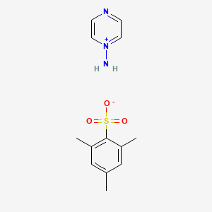 molecular formula C13H17N3O3S B2803735 1-Aminopyrazin-1-ium 2,4,6-trimethylbenzenesulfonate CAS No. 57489-85-7