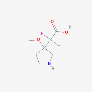 molecular formula C7H11F2NO3 B2803739 2,2-Difluoro-2-(3-methoxypyrrolidin-3-yl)acetic acid CAS No. 2287286-96-6