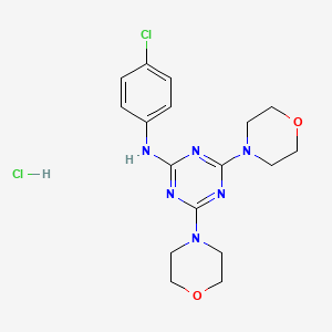 N-(4-chlorophenyl)-4,6-dimorpholino-1,3,5-triazin-2-amine hydrochloride