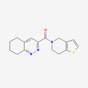 molecular formula C16H17N3OS B2803748 6,7-Dihydro-4H-thieno[3,2-c]pyridin-5-yl(5,6,7,8-tetrahydrocinnolin-3-yl)methanone CAS No. 2415533-34-3