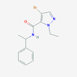 molecular formula C14H16BrN3O B280375 4-bromo-1-ethyl-N-(1-phenylethyl)-1H-pyrazole-5-carboxamide 