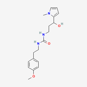 molecular formula C18H25N3O3 B2803752 1-(3-hydroxy-3-(1-methyl-1H-pyrrol-2-yl)propyl)-3-(4-methoxyphenethyl)urea CAS No. 1795443-40-1
