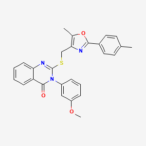 3-(3-methoxyphenyl)-2-(((5-methyl-2-(p-tolyl)oxazol-4-yl)methyl)thio)quinazolin-4(3H)-one
