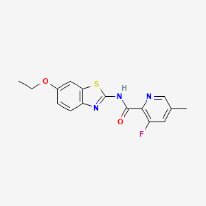 molecular formula C16H14FN3O2S B2803768 N-(6-ethoxy-1,3-benzothiazol-2-yl)-3-fluoro-5-methylpyridine-2-carboxamide CAS No. 2415463-24-8