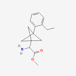 molecular formula C16H21NO2 B2803770 Methyl 2-amino-2-[3-(2-ethylphenyl)-1-bicyclo[1.1.1]pentanyl]acetate CAS No. 2287261-78-1
