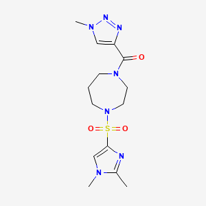 (4-((1,2-dimethyl-1H-imidazol-4-yl)sulfonyl)-1,4-diazepan-1-yl)(1-methyl-1H-1,2,3-triazol-4-yl)methanone