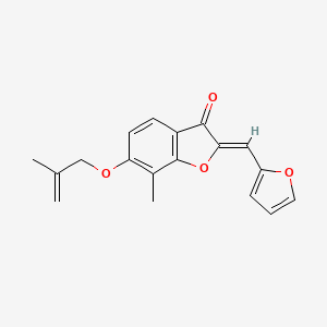 molecular formula C18H16O4 B2803779 (Z)-2-(furan-2-ylmethylene)-7-methyl-6-((2-methylallyl)oxy)benzofuran-3(2H)-one CAS No. 859134-01-3