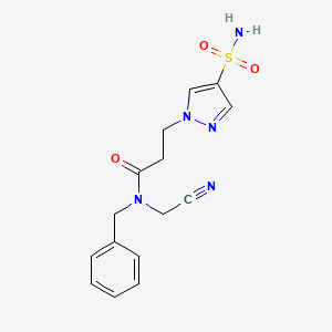 molecular formula C15H17N5O3S B2803781 N-benzyl-N-(cyanomethyl)-3-(4-sulfamoyl-1H-pyrazol-1-yl)propanamide CAS No. 1281169-69-4