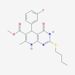 Methyl 2-(butylthio)-5-(3-fluorophenyl)-7-methyl-4-oxo-3,4,5,8-tetrahydropyrido[2,3-d]pyrimidine-6-carboxylate