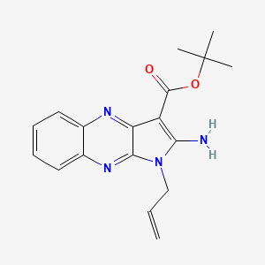 molecular formula C18H20N4O2 B2803801 tert-butyl 2-amino-1-(prop-2-en-1-yl)-1H-pyrrolo[2,3-b]quinoxaline-3-carboxylate CAS No. 835910-24-2