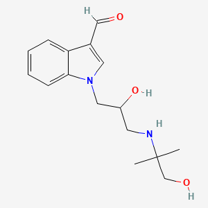 1-(2-hydroxy-3-((1-hydroxy-2-methylpropan-2-yl)amino)propyl)-1H-indole-3-carbaldehyde