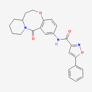 molecular formula C24H23N3O4 B2803807 N-(13-oxo-6,7,7a,8,9,10,11,13-octahydrobenzo[b]pyrido[1,2-e][1,5]oxazocin-2-yl)-5-phenylisoxazole-3-carboxamide CAS No. 1226442-74-5