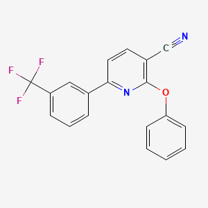 molecular formula C19H11F3N2O B2803808 2-苯氧基-6-[3-(三氟甲基)苯基]吡啶-3-碳腈 CAS No. 303152-80-9