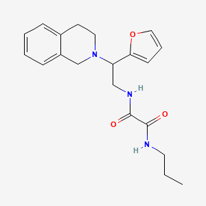 molecular formula C20H25N3O3 B2803820 N1-(2-(3,4-dihydroisoquinolin-2(1H)-yl)-2-(furan-2-yl)ethyl)-N2-propyloxalamide CAS No. 906159-39-5