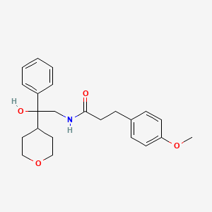 molecular formula C23H29NO4 B2803821 N-(2-羟基-2-苯基-2-(四氢-2H-吡喃-4-基)乙基)-3-(4-甲氧基苯基)丙酰胺 CAS No. 2034258-24-5