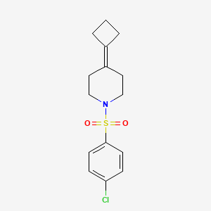 molecular formula C15H18ClNO2S B2803822 1-(4-Chlorophenyl)sulfonyl-4-cyclobutylidenepiperidine CAS No. 2309342-16-1