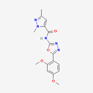 molecular formula C16H17N5O4 B2803824 N-(5-(2,4-dimethoxyphenyl)-1,3,4-oxadiazol-2-yl)-1,3-dimethyl-1H-pyrazole-5-carboxamide CAS No. 1014046-24-2