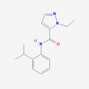 molecular formula C15H19N3O B280383 1-ethyl-N-[2-(propan-2-yl)phenyl]-1H-pyrazole-5-carboxamide 