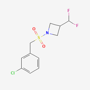 molecular formula C11H12ClF2NO2S B2803839 1-((3-Chlorobenzyl)sulfonyl)-3-(difluoromethyl)azetidine CAS No. 2309729-94-8