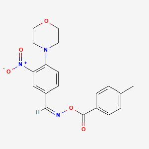 molecular formula C19H19N3O5 B2803842 N-[(4-甲基苯甲酰)氧基]-N-[(Z)-(4-吗啉基-3-硝基苯基)甲亚胺] CAS No. 339019-90-8
