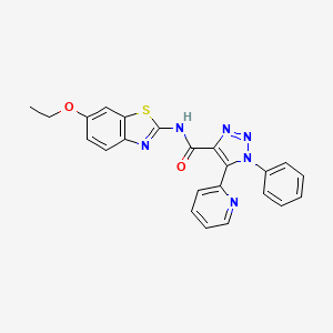 molecular formula C23H18N6O2S B2803844 N-(6-乙氧基-1,3-苯并噻唑-2-基)-1-苯基-5-吡啶-2-基-1H-1,2,3-三唑-4-甲酰胺 CAS No. 1396708-31-8