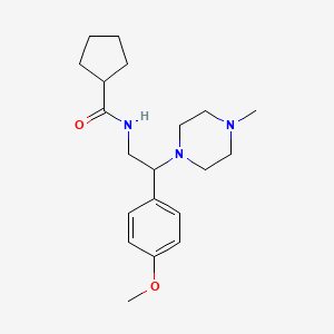 N-(2-(4-methoxyphenyl)-2-(4-methylpiperazin-1-yl)ethyl)cyclopentanecarboxamide