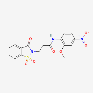 3-(1,1-dioxido-3-oxo-1,2-benzothiazol-2(3H)-yl)-N-(2-methoxy-4-nitrophenyl)propanamide