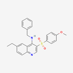 N-benzyl-6-ethyl-3-((4-methoxyphenyl)sulfonyl)quinolin-4-amine