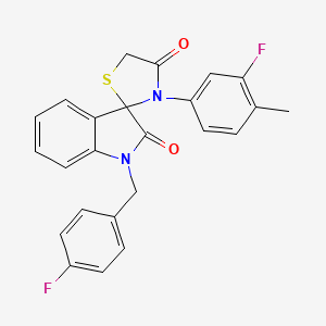 molecular formula C24H18F2N2O2S B2803857 1-(4-fluorobenzyl)-3'-(3-fluoro-4-methylphenyl)-4'H-spiro[indole-3,2'-[1,3]thiazolidine]-2,4'(1H)-dione CAS No. 894570-05-9