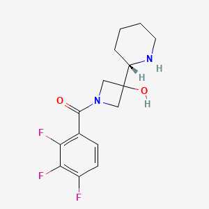 molecular formula C15H17F3N2O2 B2803859 3-[(2S)-piperidin-2-yl]-1-(2,3,4-trifluorobenzoyl)azetidin-3-ol CAS No. 1597407-59-4