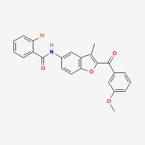 molecular formula C24H18BrNO4 B2803861 2-bromo-N-[2-(3-methoxybenzoyl)-3-methyl-1-benzofuran-5-yl]benzamide CAS No. 929504-97-2
