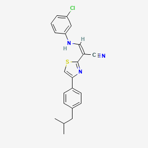(Z)-3-((3-chlorophenyl)amino)-2-(4-(4-isobutylphenyl)thiazol-2-yl)acrylonitrile