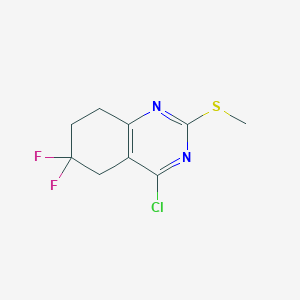 molecular formula C9H9ClF2N2S B2803867 4-Chloro-6,6-difluoro-2-methylsulfanyl-7,8-dihydro-5H-quinazoline CAS No. 2490402-56-5