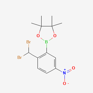 molecular formula C13H16BBr2NO4 B2803869 2-Dibromomethyl-5-nitrophenylboronic acid, pinacol ester CAS No. 2096330-15-1
