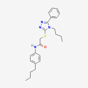 molecular formula C24H30N4OS B2803871 N-(4-丁基苯基)-2-[(4-丁基-5-苯基-4H-1,2,4-三唑-3-基)硫代乙酰胺 CAS No. 868256-57-9